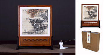 中信銀行 秋色夏布臺屏定制